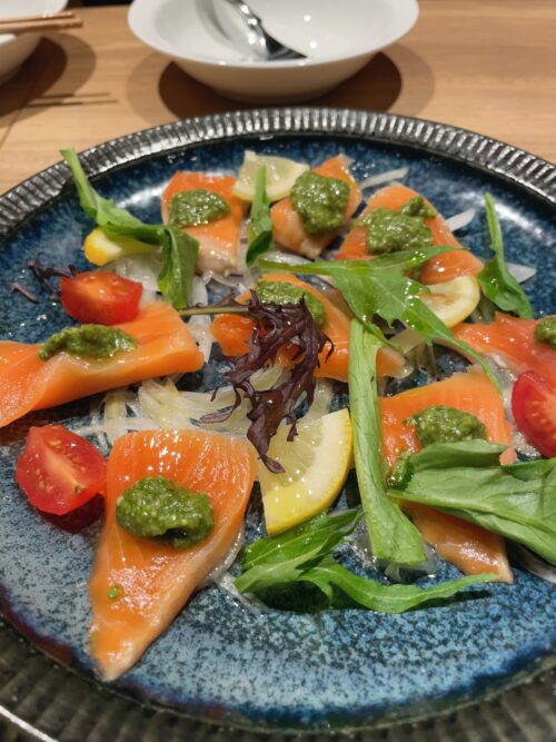 注文の紹介でサーモンカルパッチョ